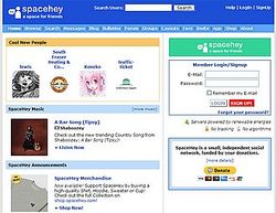 Скриншот сайта SpaceHey: пространство для друзей